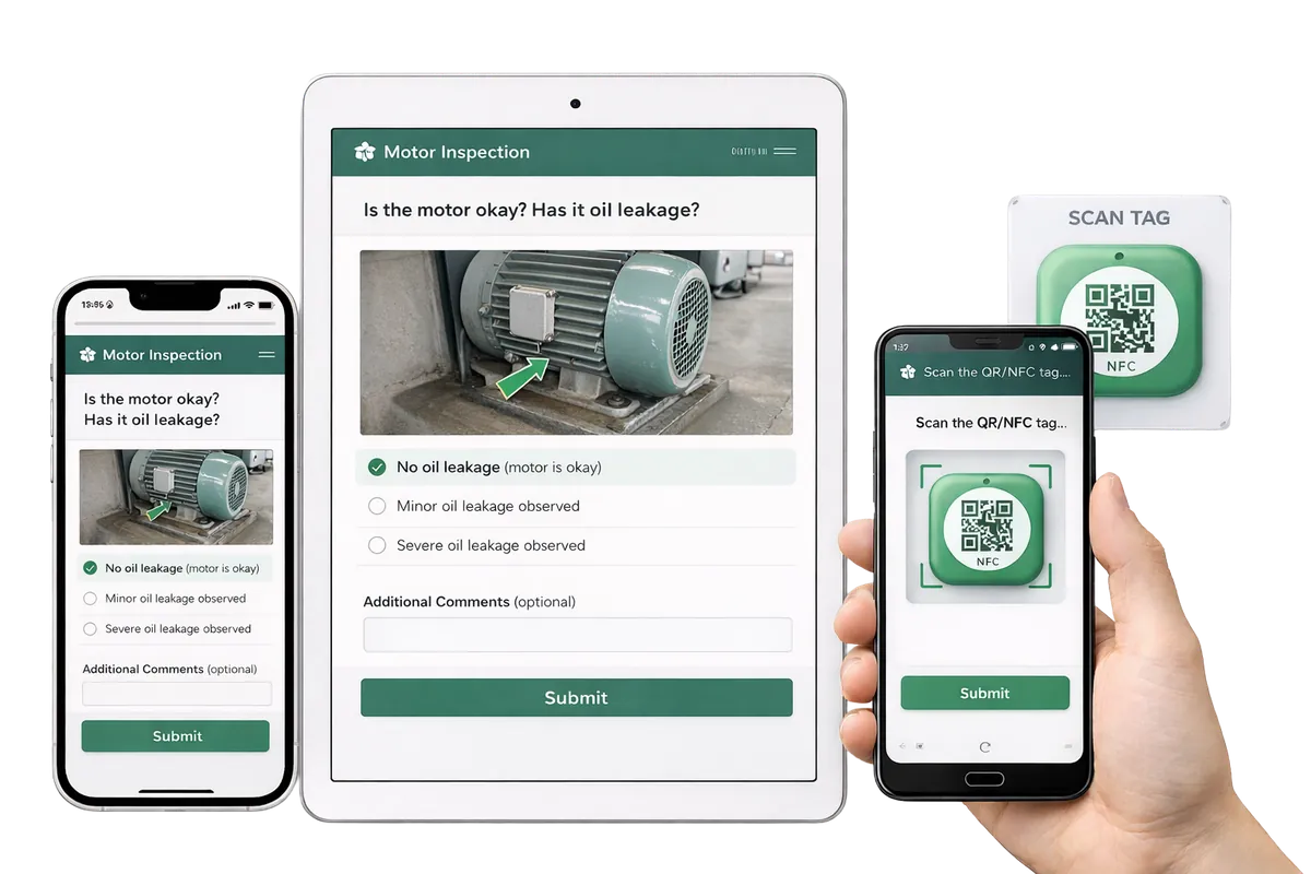 Application Maintenir sur smartphone et tablette avec scan QR